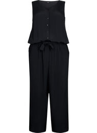 Jumpsuit uten ermer i viskose, Black