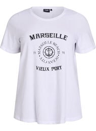 T-skjorte med trykk, Hvit