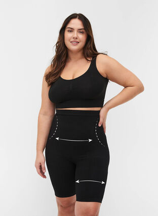 Zizzi Shapewear shorts med høyt liv, Black, Model image number 0