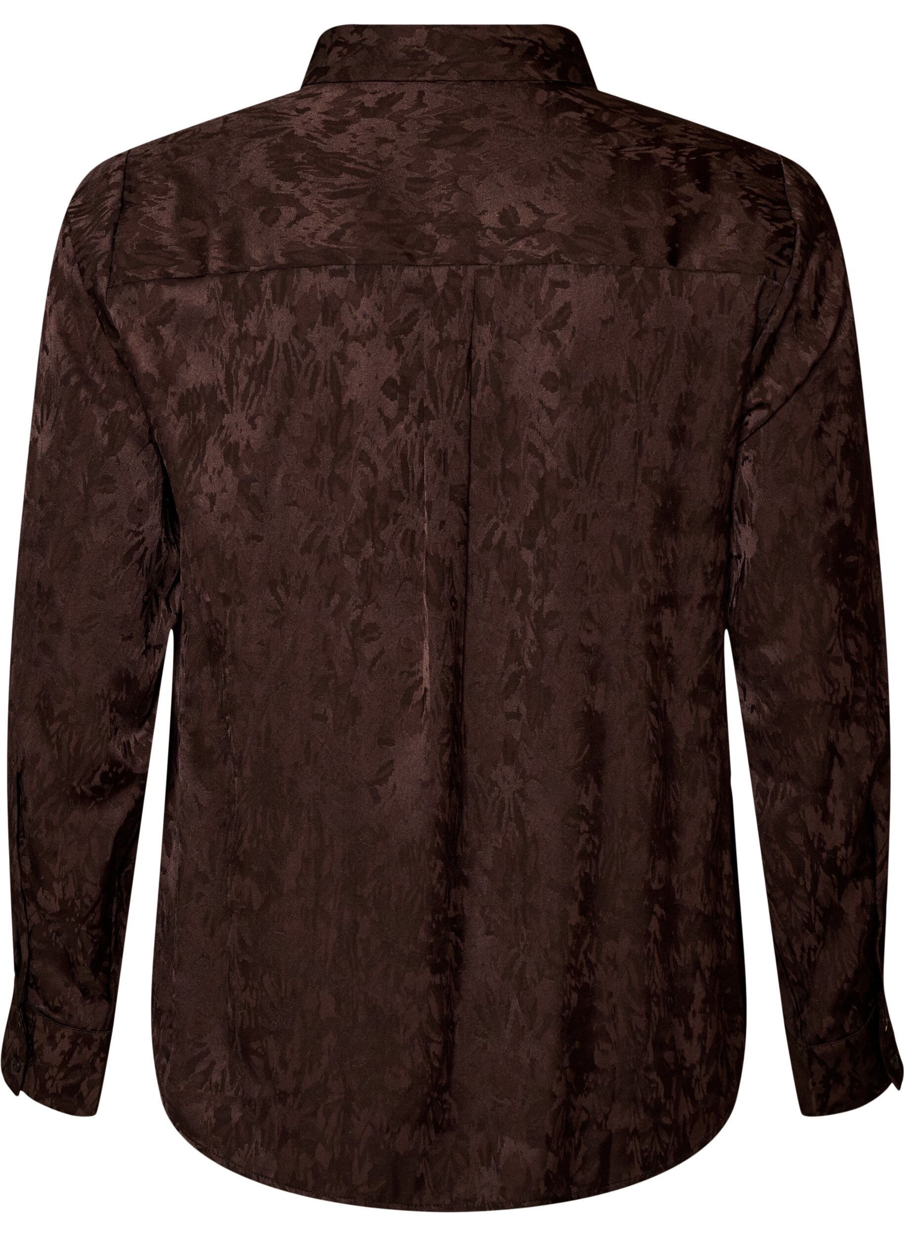 ZizziSkjorte med tone-i-tone paisleym&oslash;nster, Brun, Packshot image number 1
