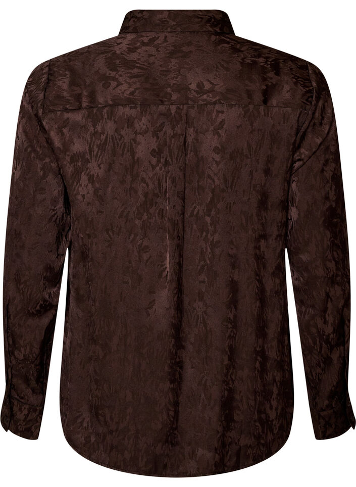 Skjorte med tone-i-tone paisleym&oslash;nster, Brun, Packshot image number 1
