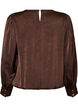 Bluse med satenglook og ballongfasong, Brun, Packshot image number 1