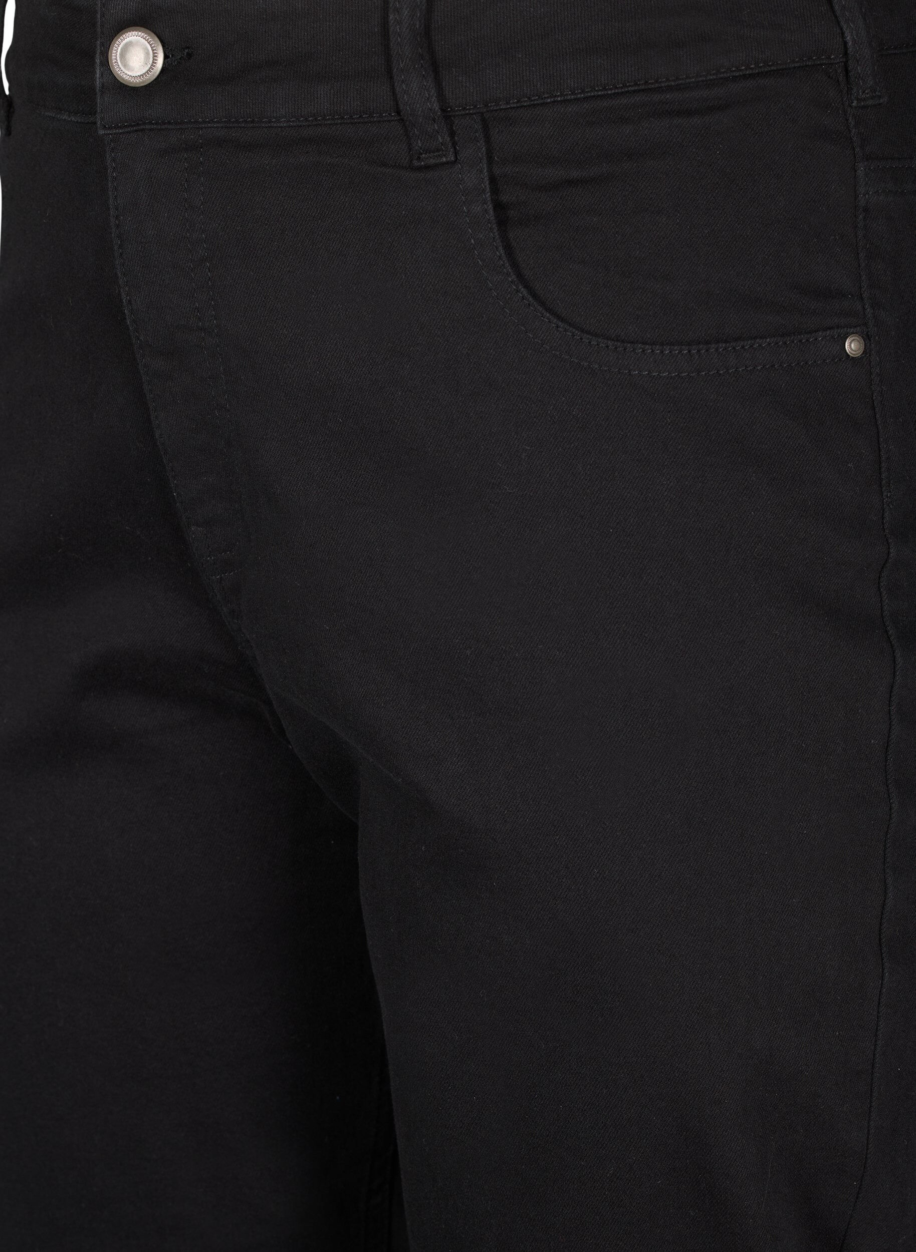ZizziCropped Vera jeans med straight fit, Svart, Packshot image number 2
