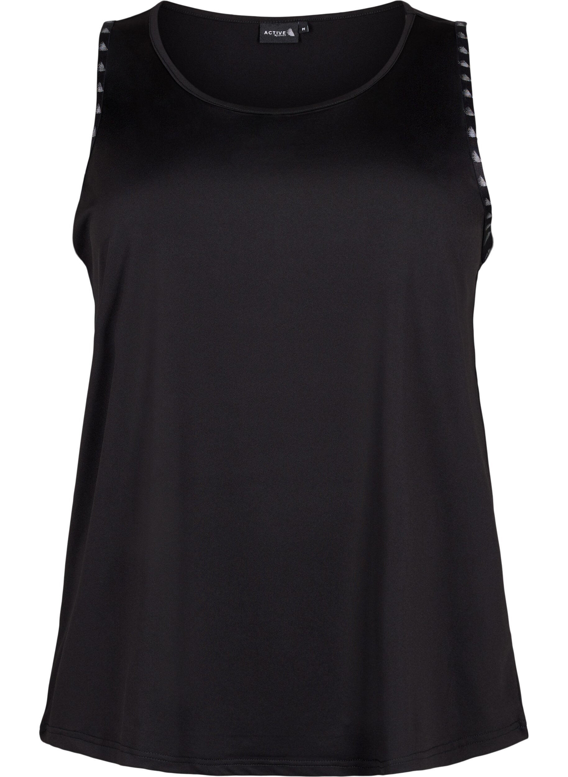 Zizzi Ensfarget treningstopp, Black, Packshot image number 0