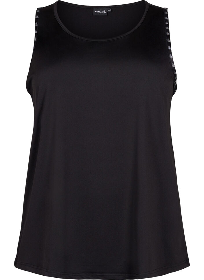 Ensfarget treningstopp, Black, Packshot image number 0