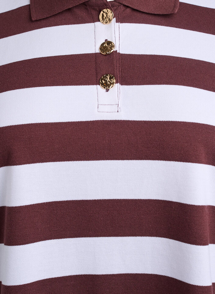 Stripete poloskjorte med lange ermer, Mørk Bordeaux, Packshot image number 2