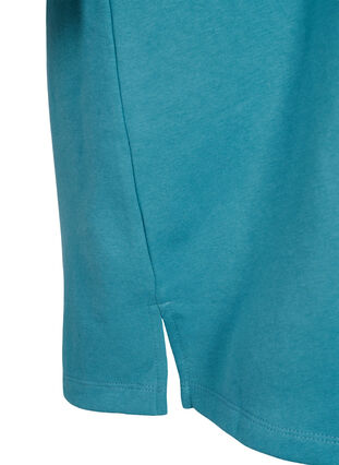 Kjole med korte ermer og splitt, Brittany Blue, Packshot image number 3