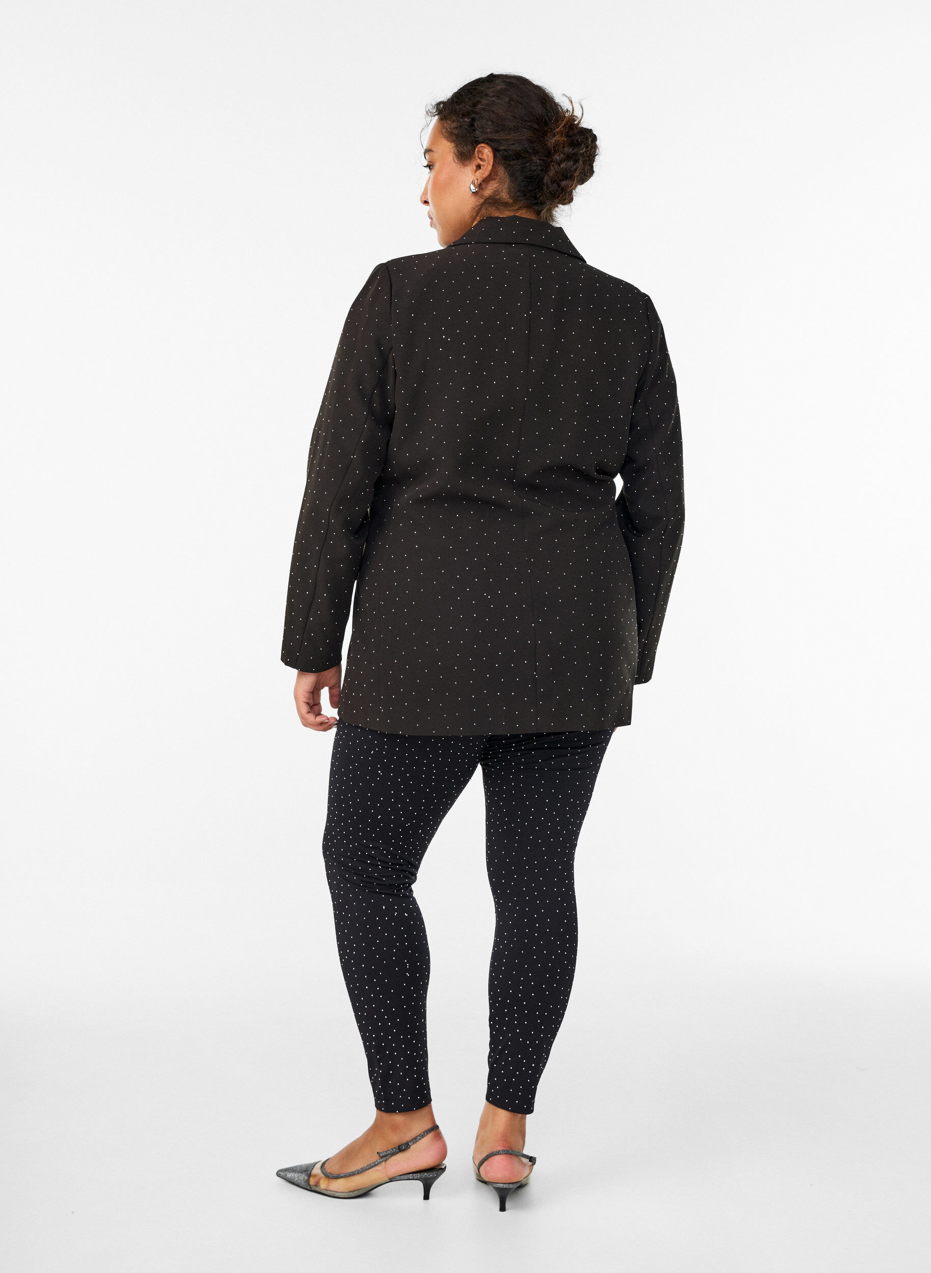 Zizzi Leggings med rhinesteiner, Svart, Model image number 2