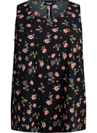 FLASH – Ermeløs topp med tekstur, Black Rose Blue Fl.