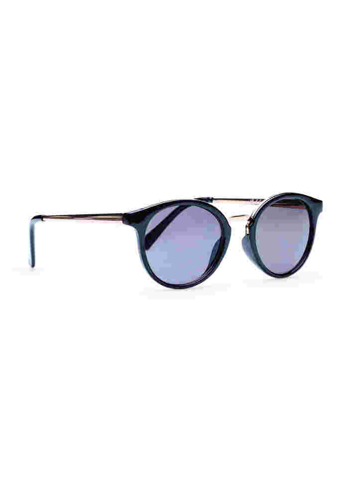 Solbriller med rundt glass, Black, Packshot image number 1