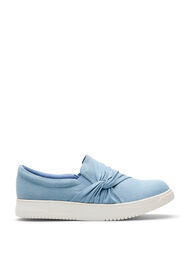 Wide fit - Slip-on med knutedetalj, Blue Denim