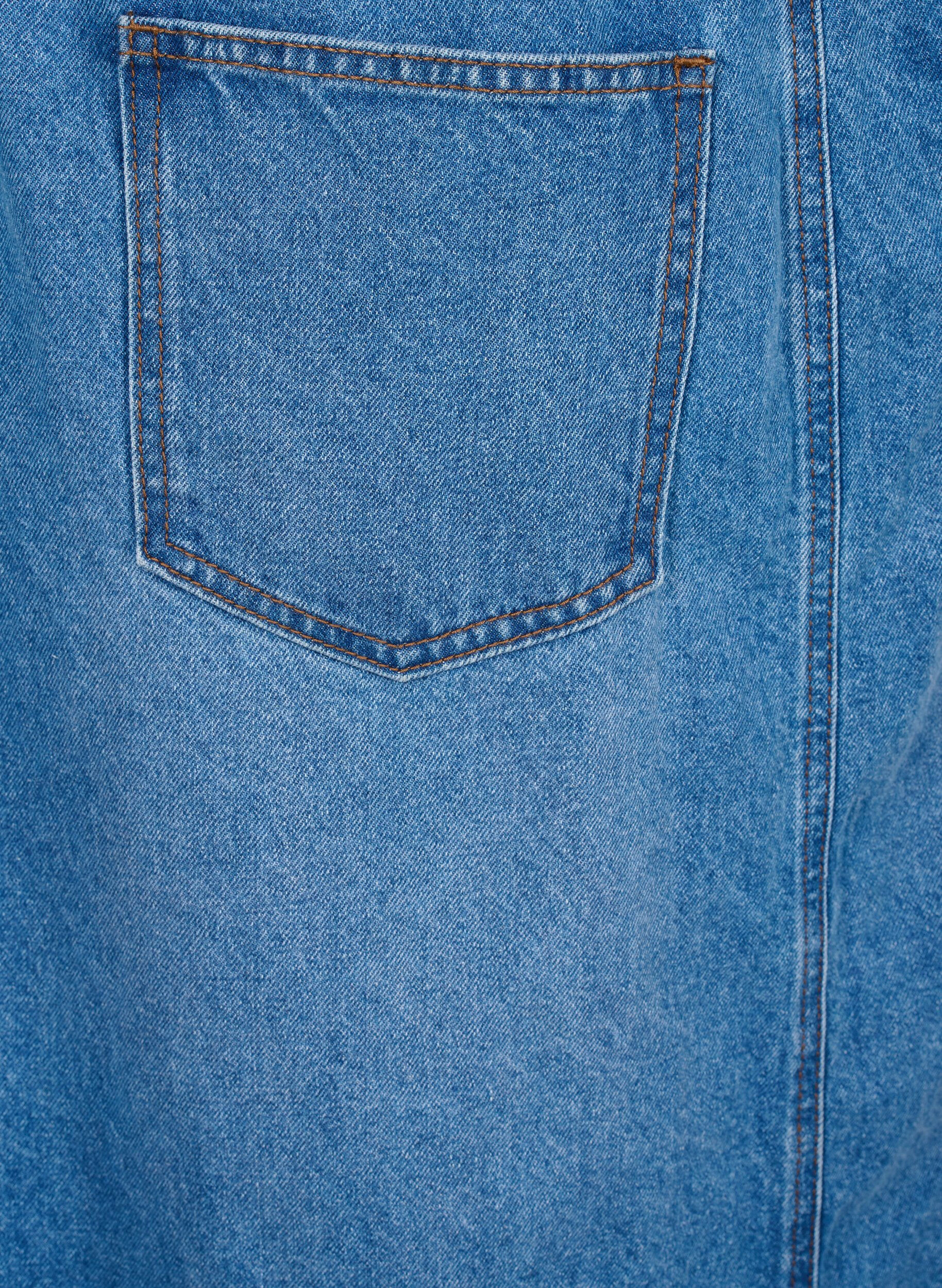 Zizzi Denim selekjole i midi-lengde, Blue Denim, Packshot image number 4