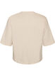 T-skjorte med teksttrykk og merker, Beige, Packshot image number 1
