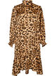 Kjole med leopardtrykk og volangdetaljer, Brun, Packshot image number 0