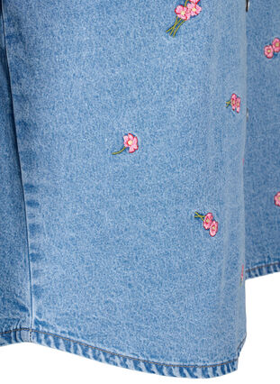 Denimskjorte med broderte blomster, L.B.D.Flower AOP, Packshot image number 3