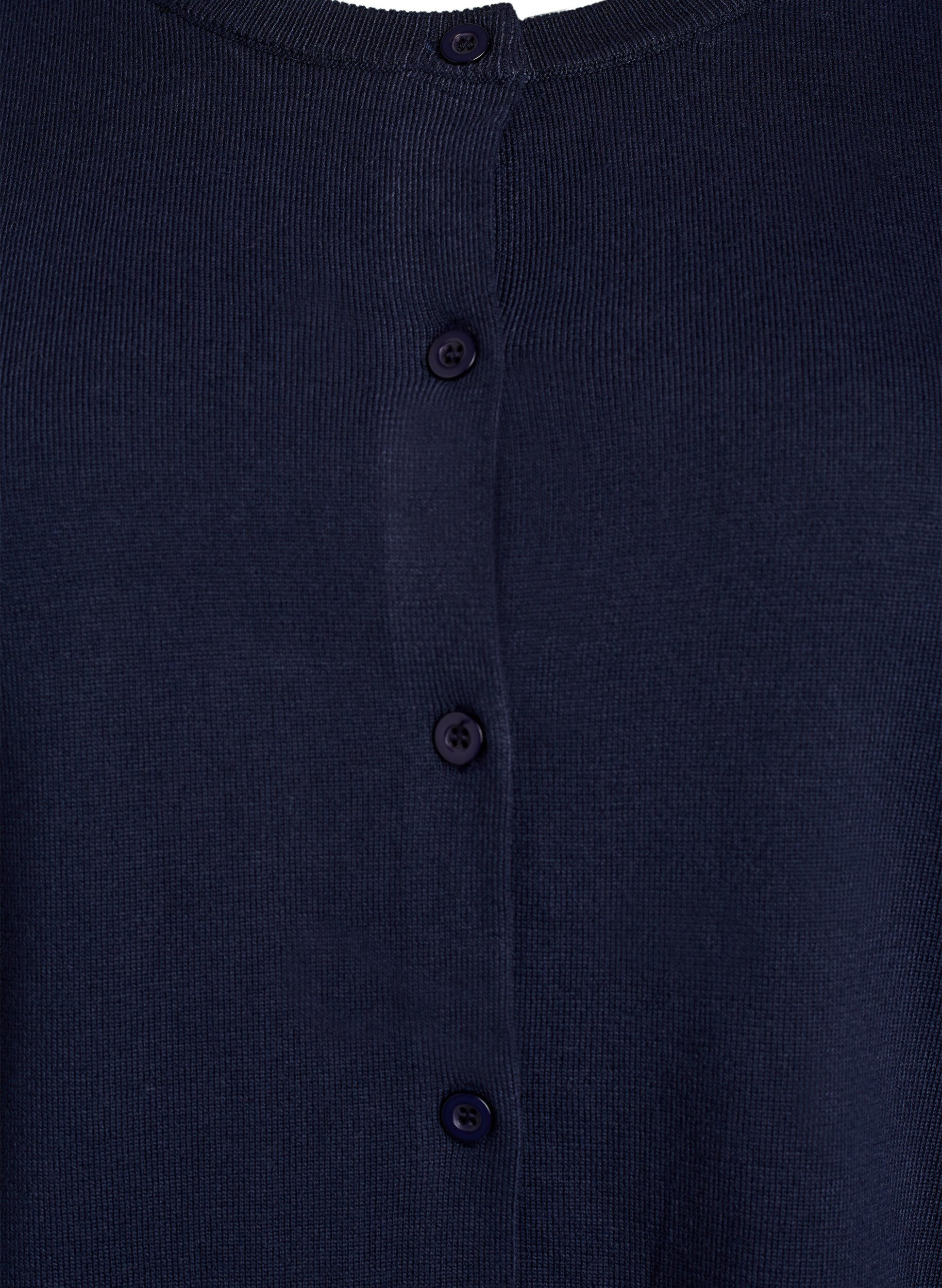 ZizziFinstrikket cardigan med rund hals, Bl&aring;, Packshot image number 2