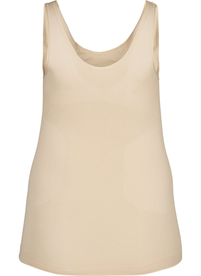 Shapewear topp med brede stropper, Beige, Packshot image number 1