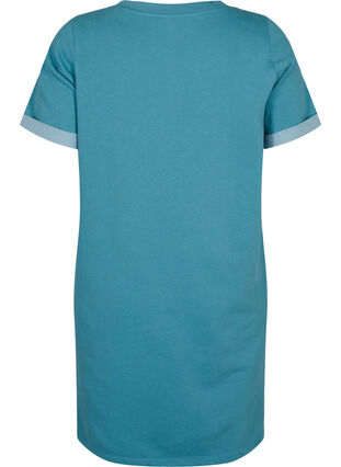 Kjole med korte ermer og splitt, Brittany Blue, Packshot image number 1