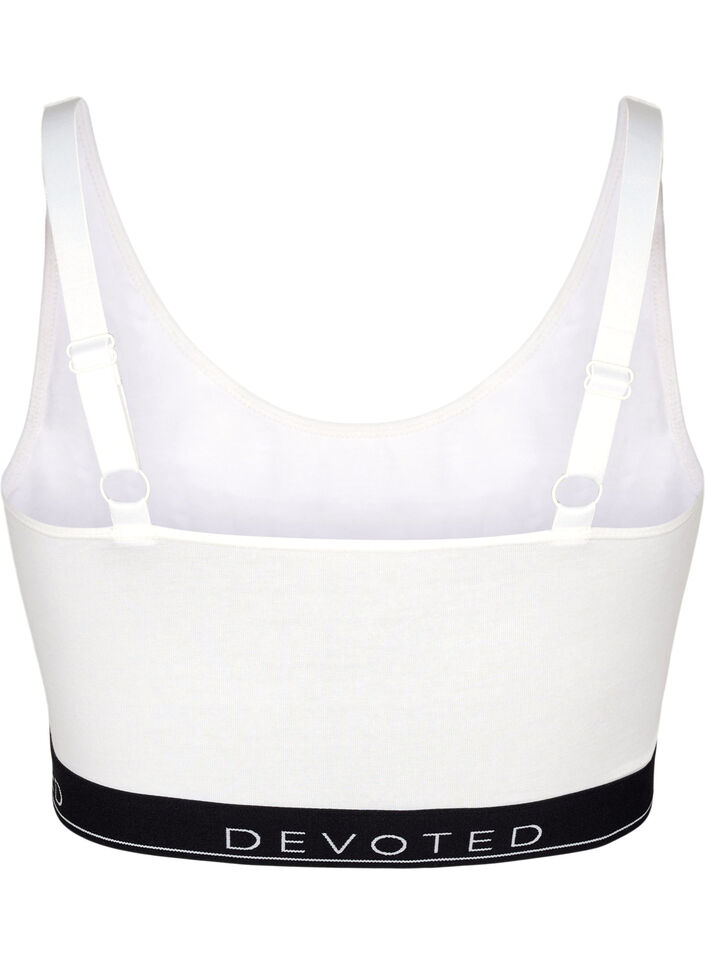 BH med justerbare stropper i bomull, Hvit, Packshot image number 1