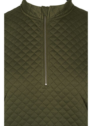 Quiltet genser med glidelås, Ivy Green, Packshot image number 2