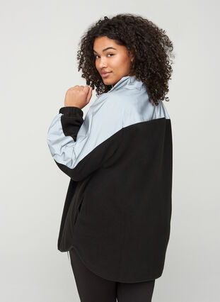 Treningsjakke med fleece og refleks, Black, Model image number 1