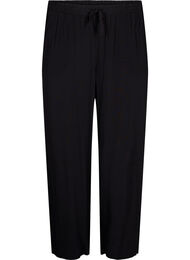 Løse bukser i viskose med lommer, Svart