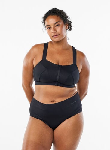 Zizzi 2-pakning usynlige trenings-truser, Svart, Model image number 0