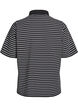 Stripete poloskjorte med korte ermer og knapper, Svart, Packshot image number 1