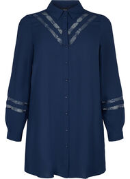 Lang skjorte med blondedetaljer, Navy Blazer