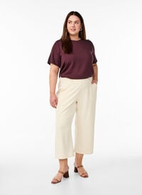 7/8-bukser med løs passform, Beige 7/8-bukser med løs passform, Beige, Model