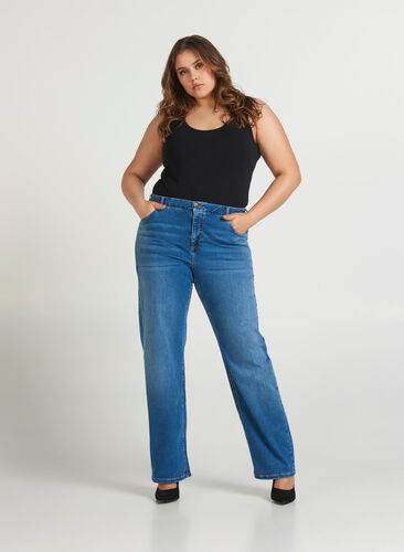 Høytlivs regular fit Gemma jeans, Light blue denim, Model image number 0
