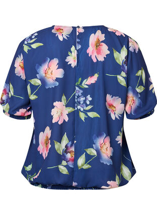 Blomstret bluse med vaffelsøm, Blueprint Flower AOP, Packshot image number 1