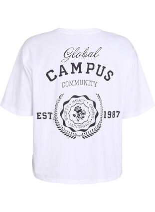 Zizzi Oversized T-skjorte med ryggprint, Hvit, Packshot image number 1