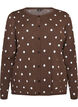 Cardigan med prikker og knappelukking, Brun, Packshot image number 0