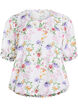 Blomstrete bluse med smock, Rosa, Packshot image number 0