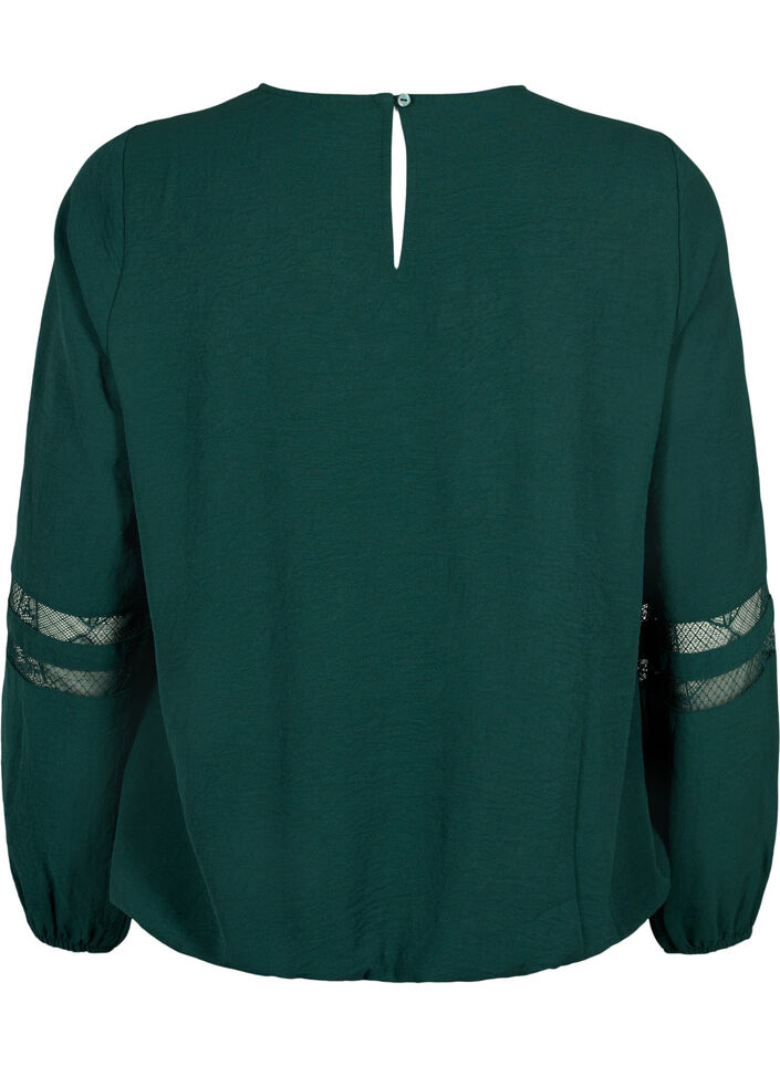 Bluse med lange ermer og blonder, Scarab, Packshot image number 1