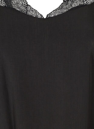 Topp med blonder og strikk nederst, Black, Packshot image number 2