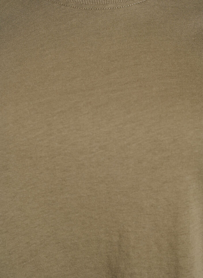 Basic T-skjorte i bomull med rund hals, Gr&oslash;nn, Packshot image number 2