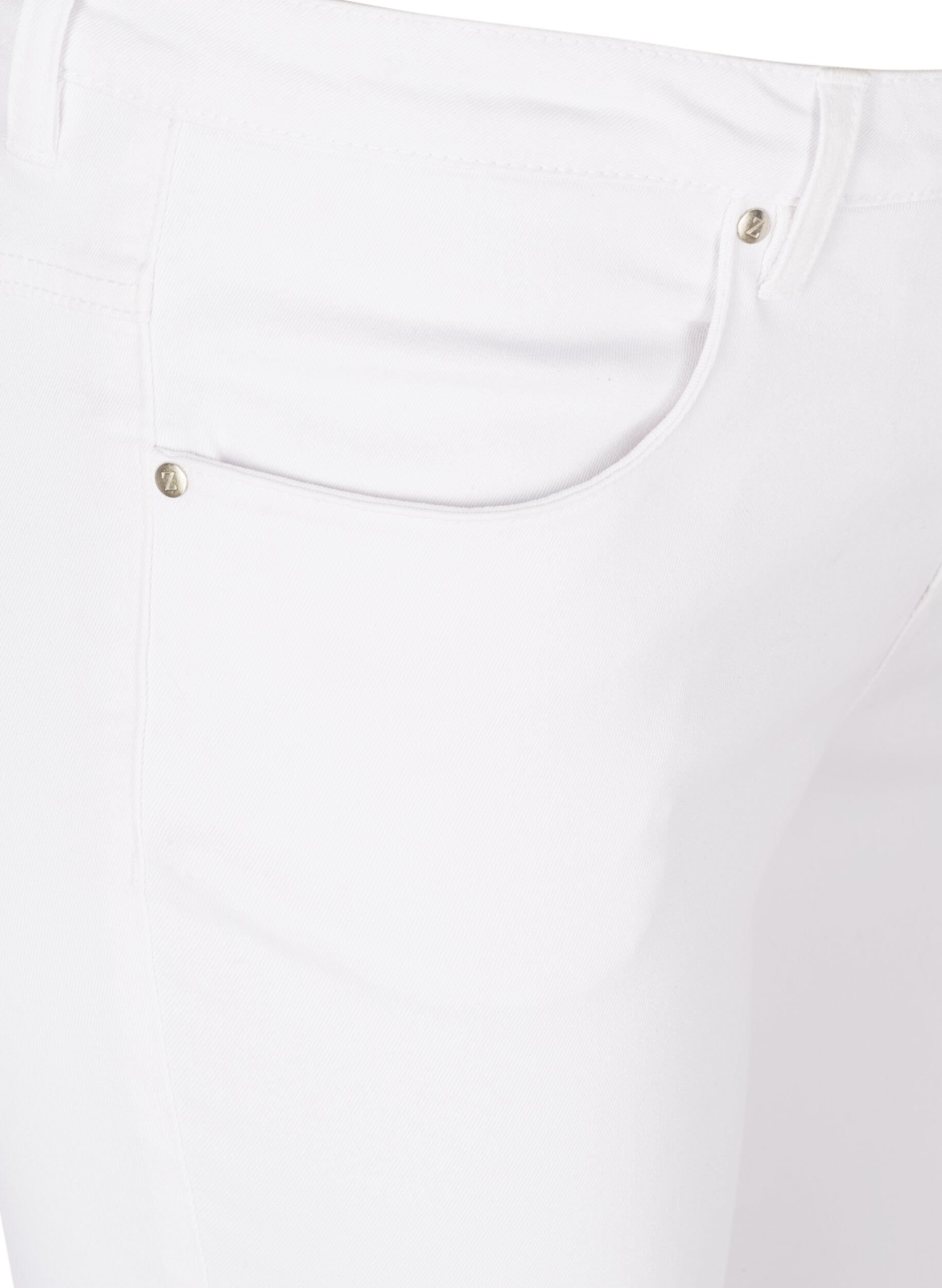 Zizzi Super slim Amy jeans med h&oslash;yt liv, White, Packshot image number 2