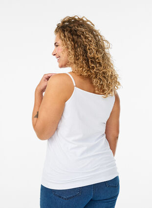 Zizzi Basistopp i bomull, Hvit, Model image number 2