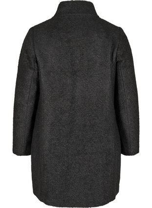 Frakk med ull og glidelås, Black, Packshot image number 1