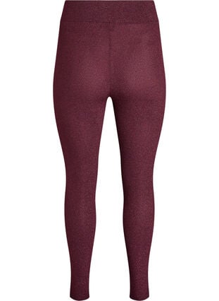 Zizzi Glittermønstrede leggings, Mørk Bordeaux, Packshot image number 1