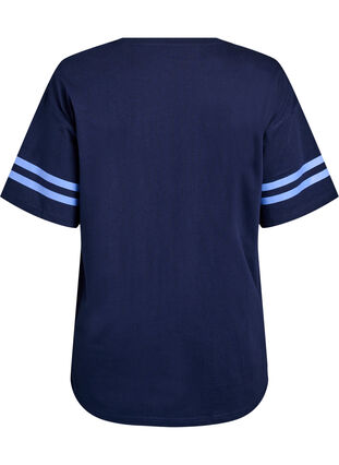 Zizzi Sporty oversized college T-skjorte, Blå, Packshot image number 1