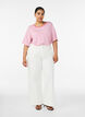 T-skjorte med TENCEL&trade; Lyocell og striper, Rosa, Model image number 1