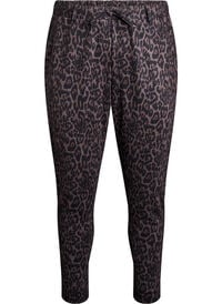 Cropped bukser med leopardmønster, Brun Cropped bukser med leopardmønster