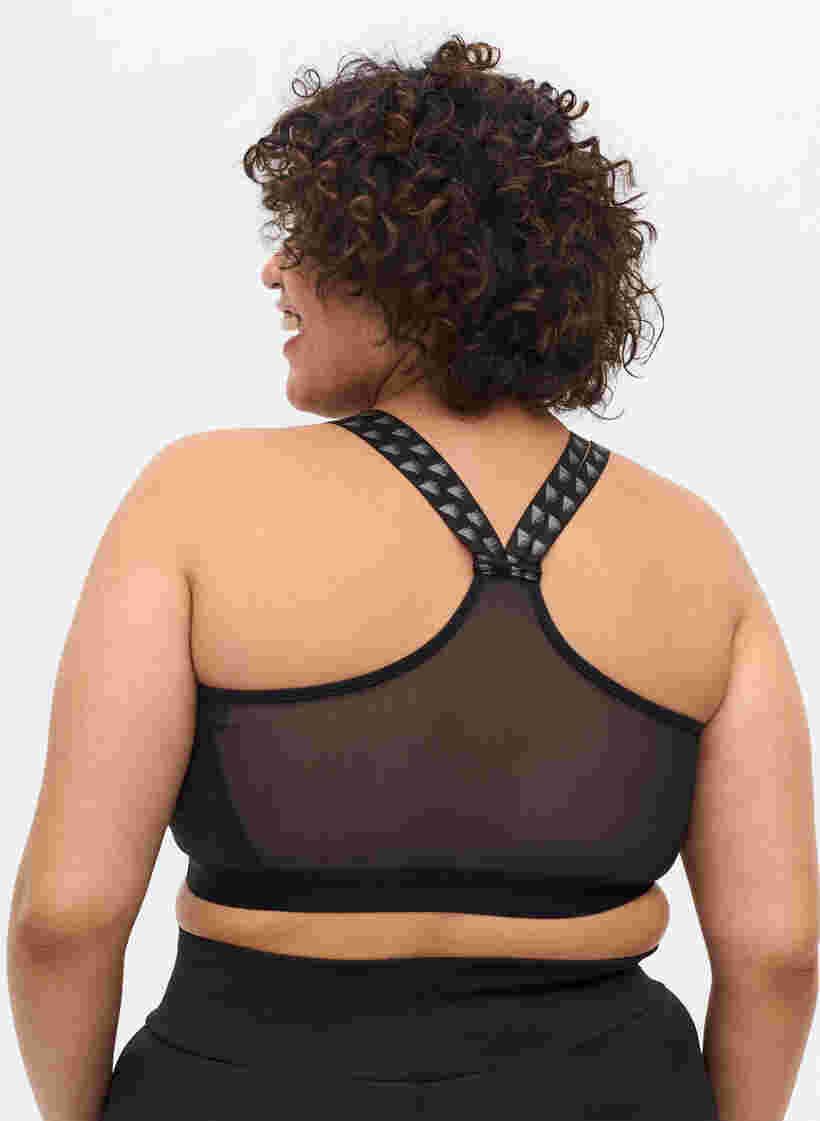 Sports-BH med mesh på ryggen, Black, Model image number 1