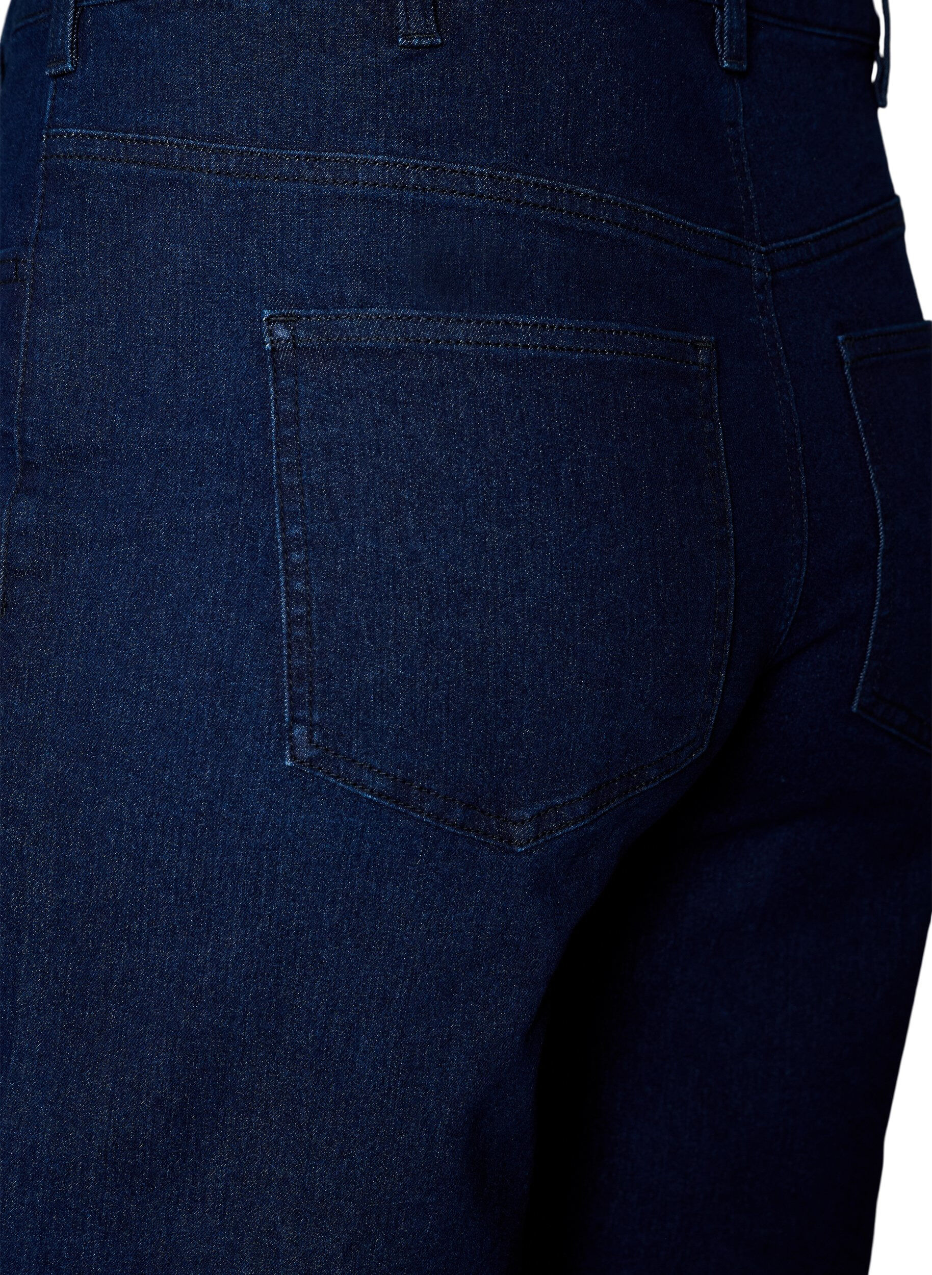 Zizzi L&oslash;se denimshorts med h&oslash;y midje, Bl&aring;, Packshot image number 3