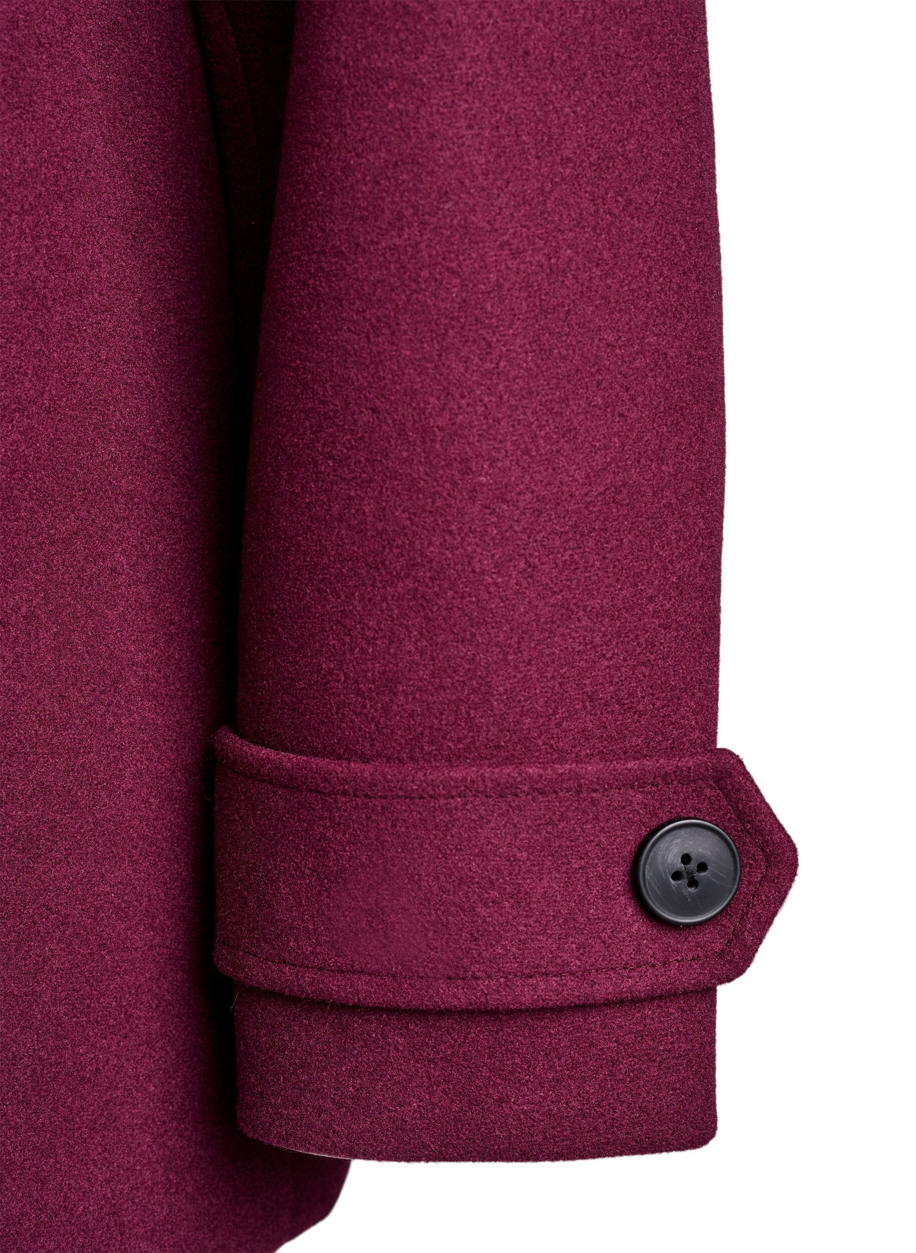 ZizziKort k&aring;pe med dobbeltradede knapper, R&oslash;d, Packshot image number 4