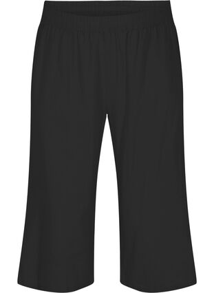 Zizzi 7/8-bukser i bomullsmiks med lin, Black, Packshot image number 0