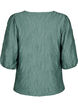 Bluse med tekstur og 3/4-ermer, Grønn, Packshot image number 1
